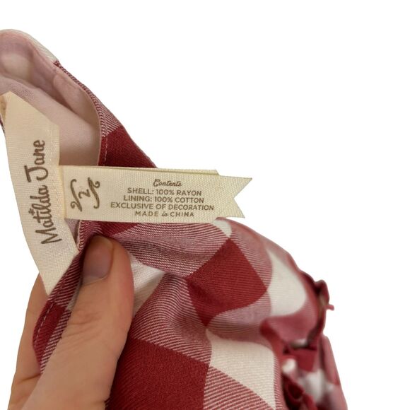 Matilda Jane White Red Checkered Peasant Dress Girls Size 2 - Picture 7 of 7